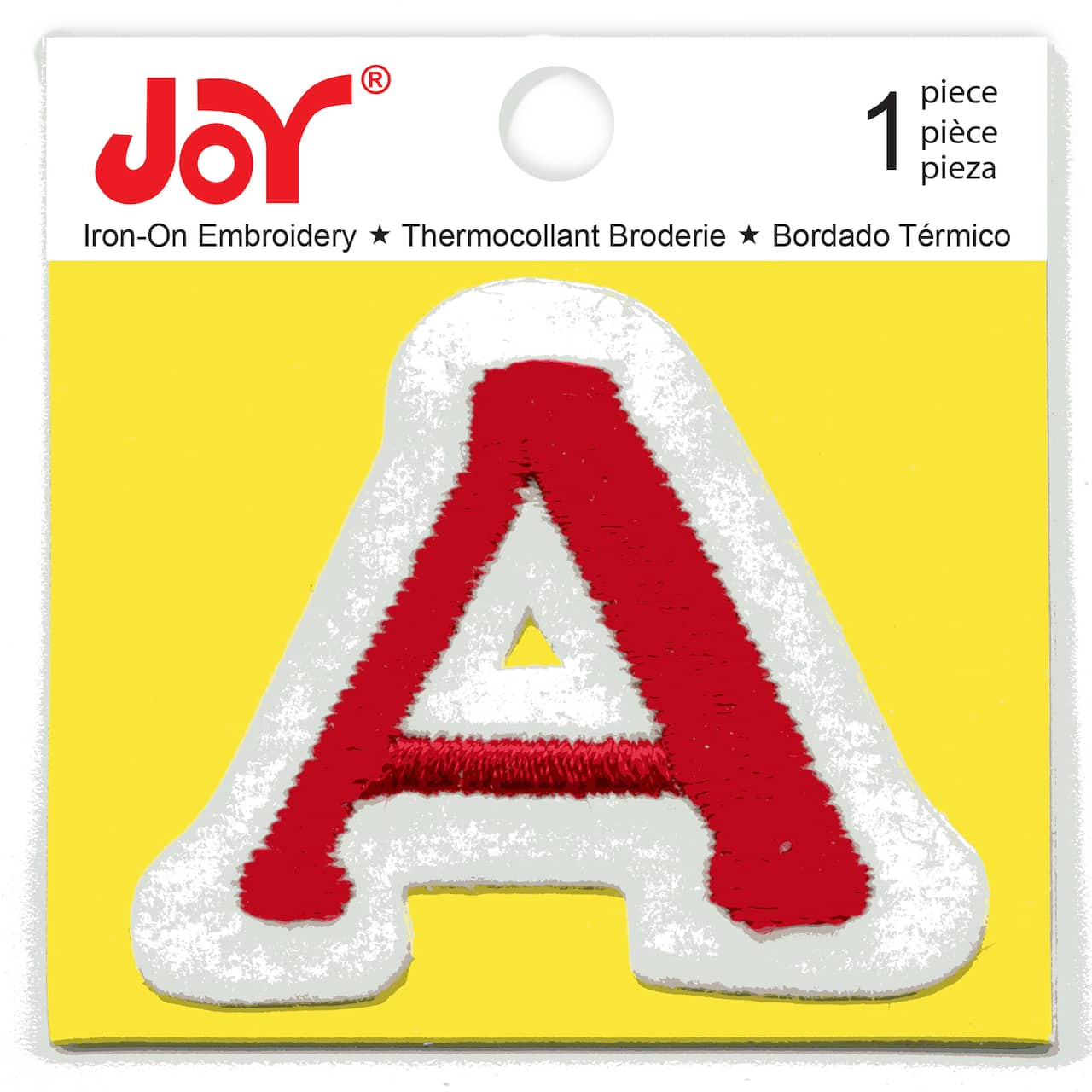 Joy&#xAE; Cooper Red Iron-On Embroidery Letter